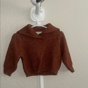 Rylee + Cru Brown Turtleneck Sweater Plush Cowl Design